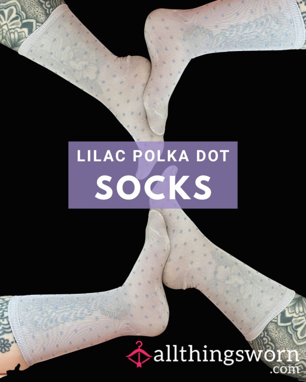 Lilac Polka Dot Socks – One Week Wear Included 💜🧦 (Delivery Included)