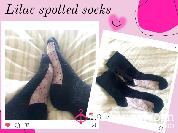 Lilac Spotted 🟣Crew Socks