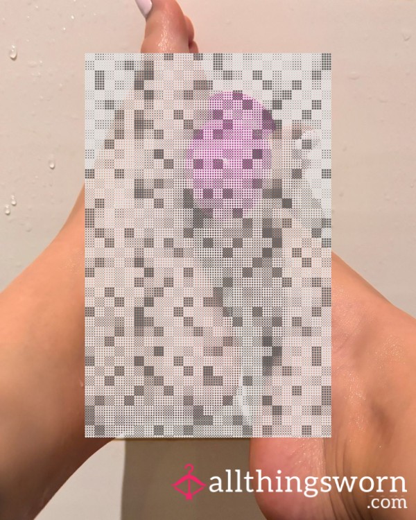 Lilac Toes Playing With Purple Di**o In Shower - Photo Set (10)