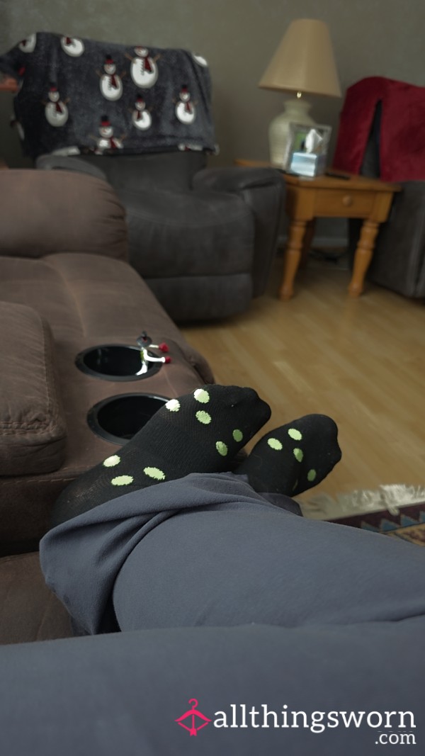 Lime Green Pota-dot Socks