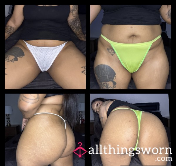 Lime Green / White Thongs