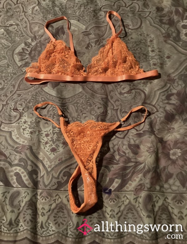 Lingerie Lace Orange Set