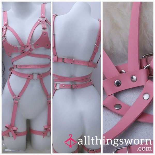 Lingerie Leather Set Pretty In Pink