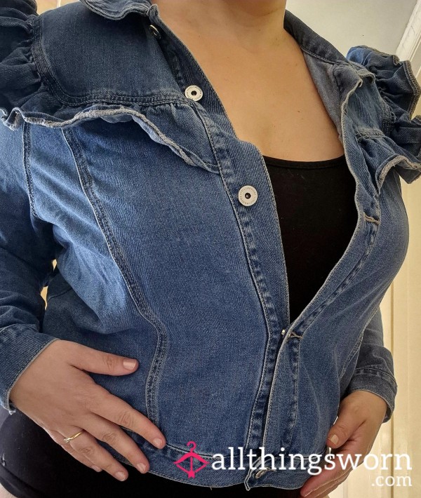 Lipsy London Denim Look Jacket With Arm Frills
