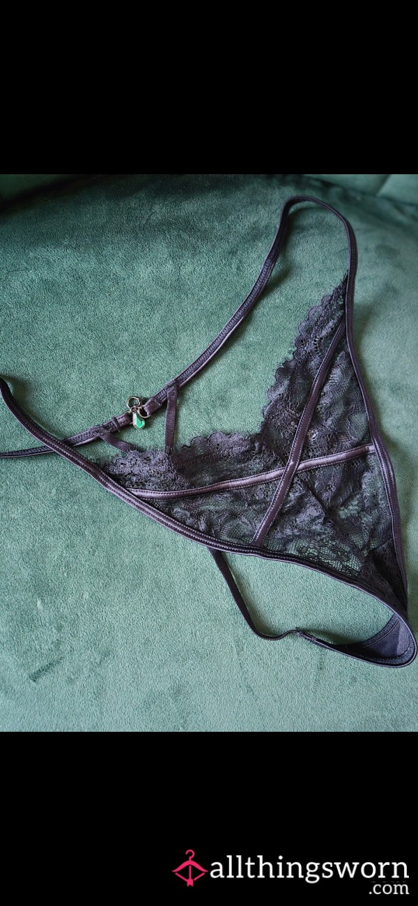 Little Black Lace Thong