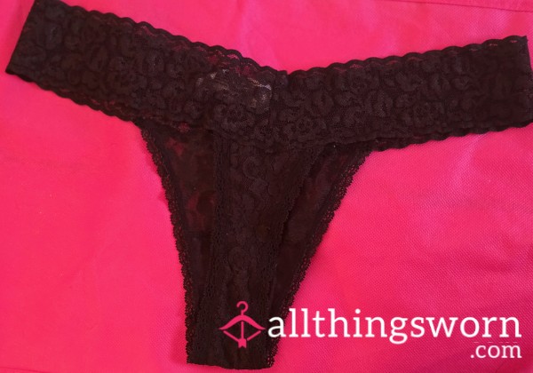 Little Black Lace Thong Custom Content