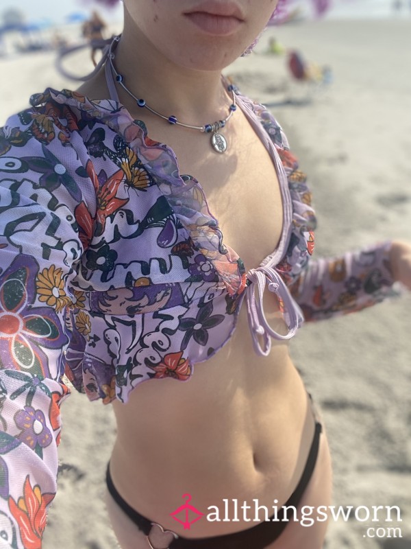 Little Purple And Black Bikini