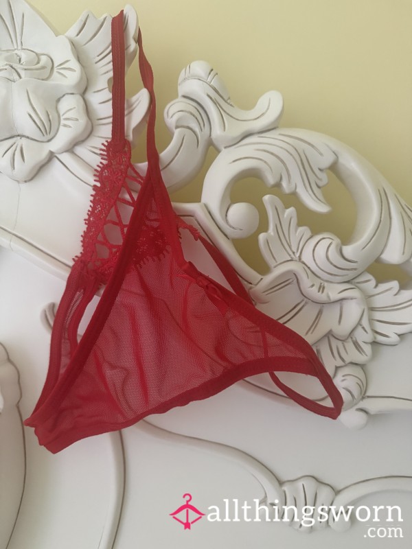 Worn Little Red Hot Thong