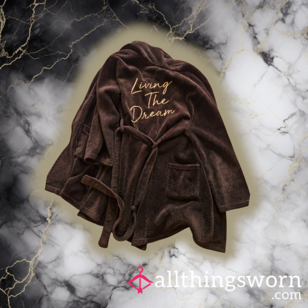 'Living The Dream' Black Dressing Gown/Robe 🖤🖤🖤✨️✨️✨️