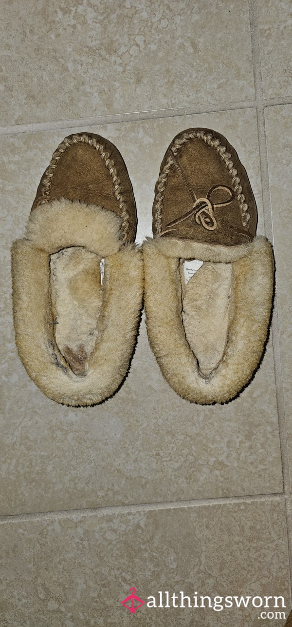 L.L. Bean Wool Slippers - Size 8.5 US Women - PROOF OF WEAR FOOTPLAY VID CLIP & UNLIMITED ADDITIONAL WEAR INCLUDED