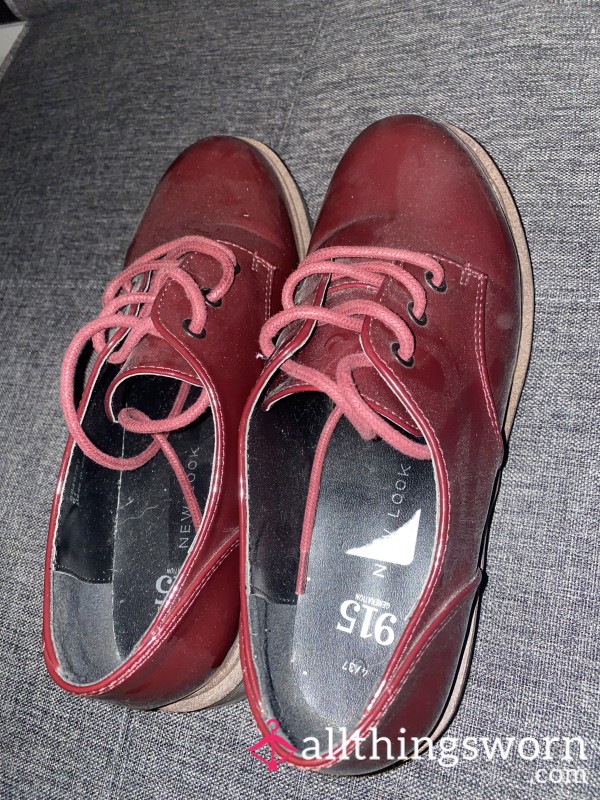 Loafer Style Red Shoes Size 4❤️