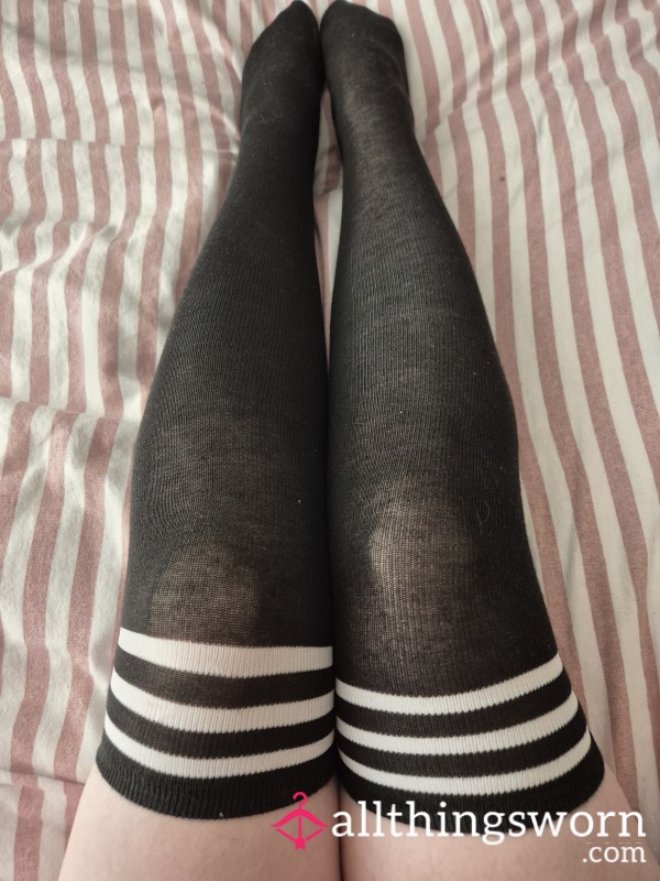 Long Black And White Socks