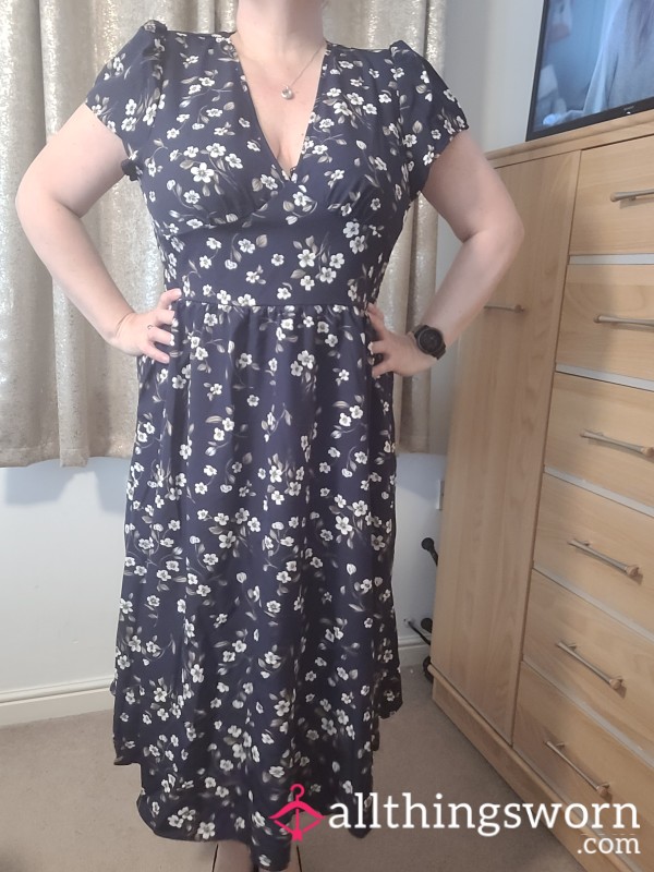 Long Blue Flower Dress