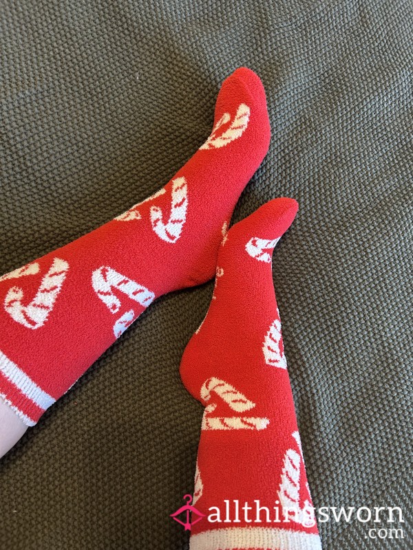 Long Candy Cane Socks