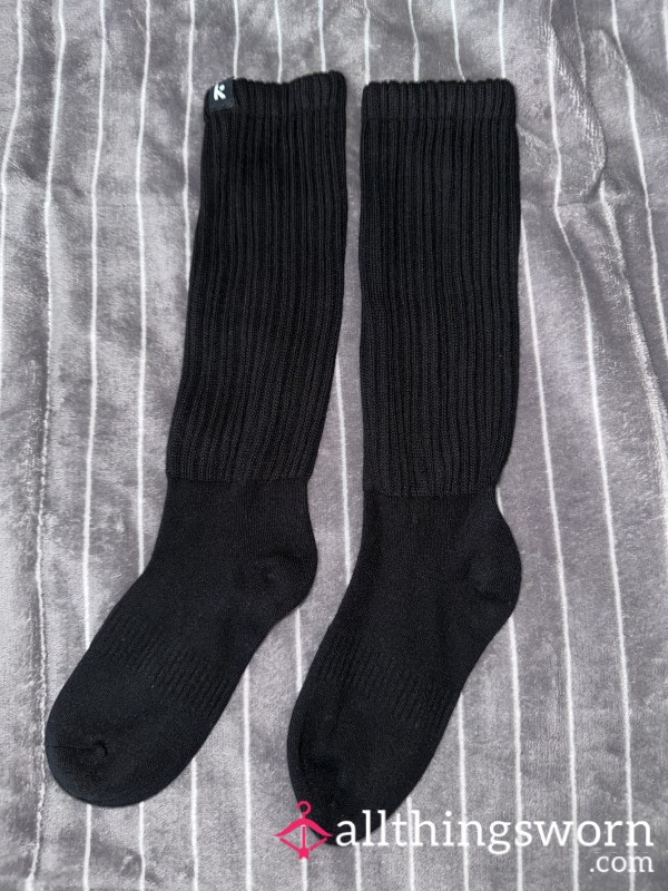 Long Black Scrunch Socks