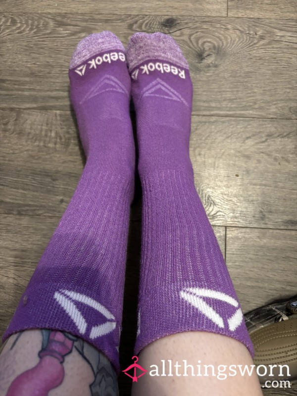Long Dark Purple Reebok Socks