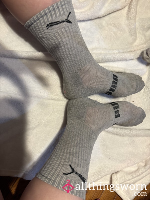 Long Gray Puma Socks