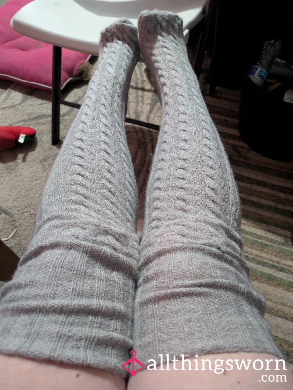 Long Gray Warm Socks