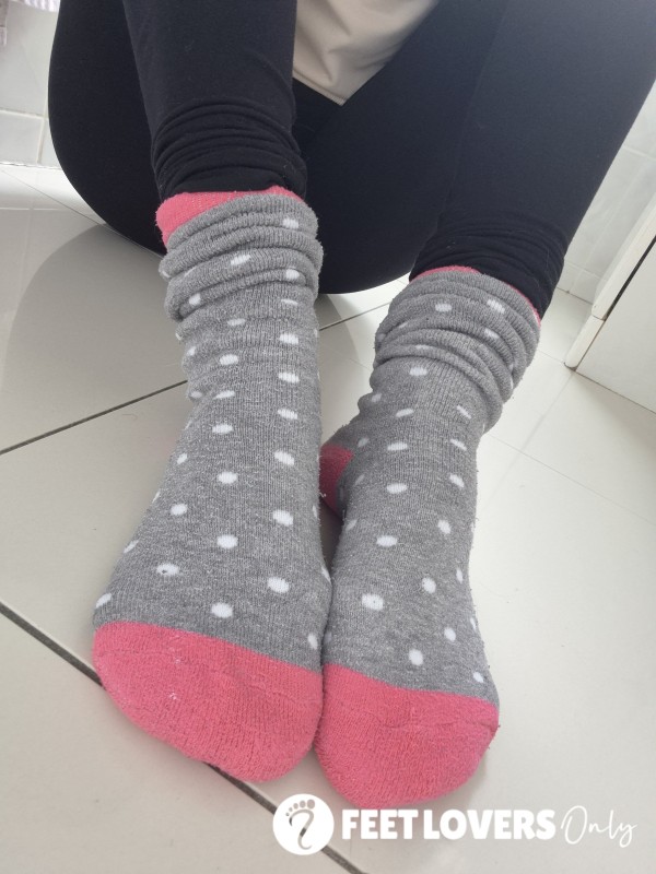 Long Grey Thick Socks