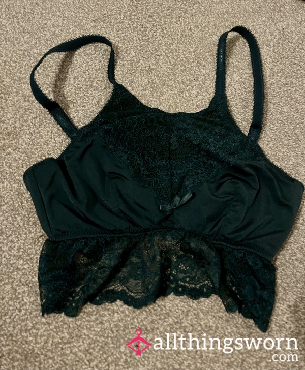 Long Line Dark Green Lace Pour Moi 32DD Bra