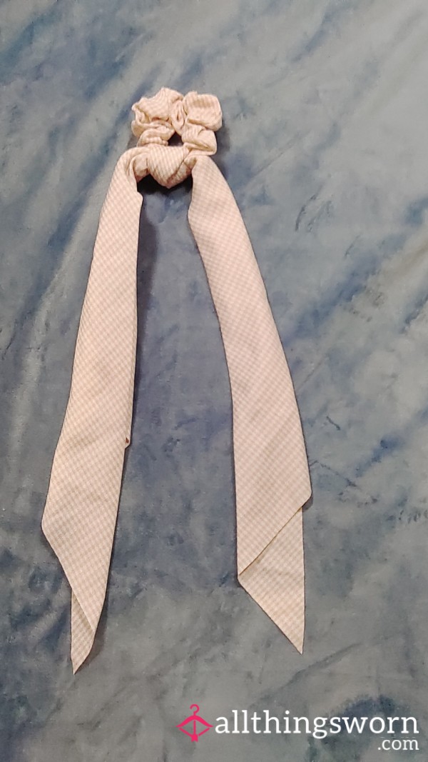 🌸 Long Pink Gingham Scrunchie 🌸