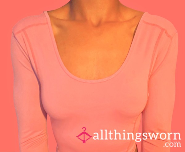 Long Sleeve Pink Workout Top