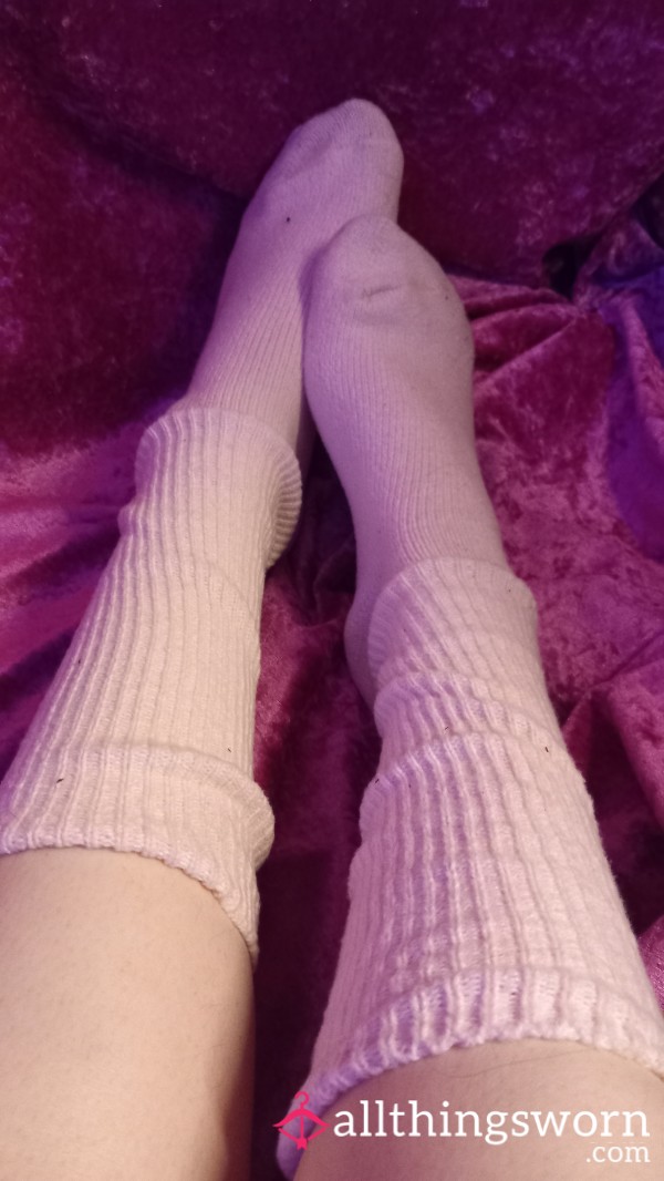 Long Warm Soft Baby Pink Socks