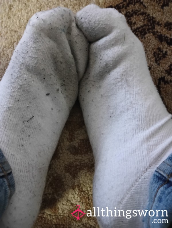 Long White Work Socks