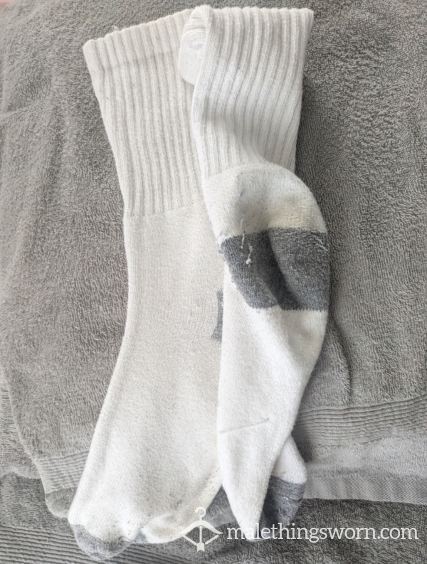 Long White Work Socks