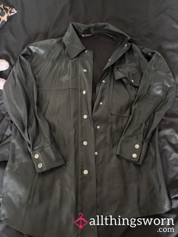 Longline Leather Coat 😈
