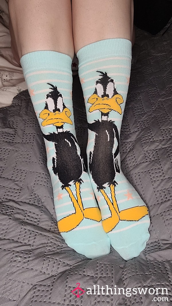 Looney Tunes - Daffy Duck Socks - Super Soft - Baby Blue