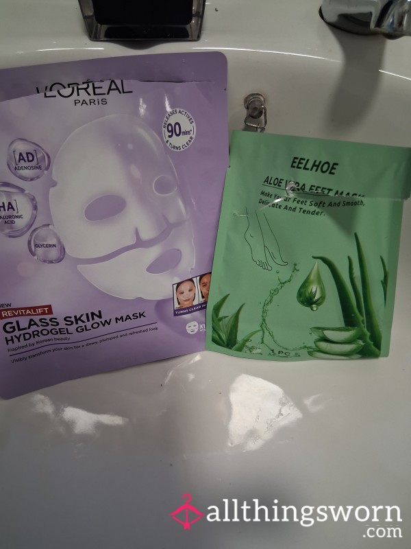✨️ Loreal Hydrogel Face Mask & Foot Mask Socks ✨️