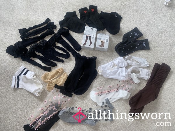 Lots Of Socks, Worn Your Way . Size 3 Feet, Comes With Content