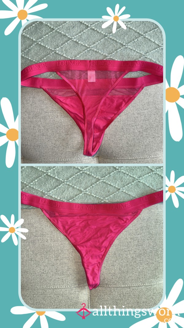 Lounge - Hot Pink Thong With Mesh Detail
