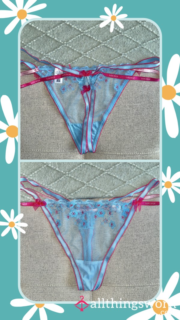 Lounge - Strappy Side Pink & Blue Thong With Bows 🩷🩵