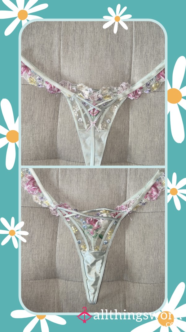 Lounge - Stunning Satin And Flor*l G-String 🎀🌸