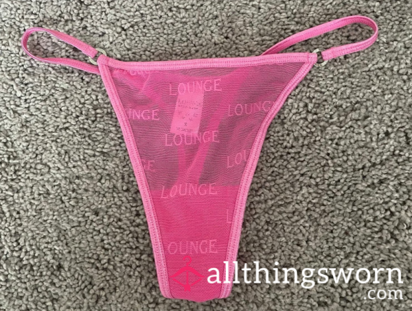 Lounge Underwear Pink Mesh Thong