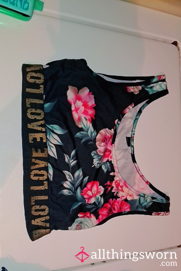 "Love" Flor*l Sports Bra