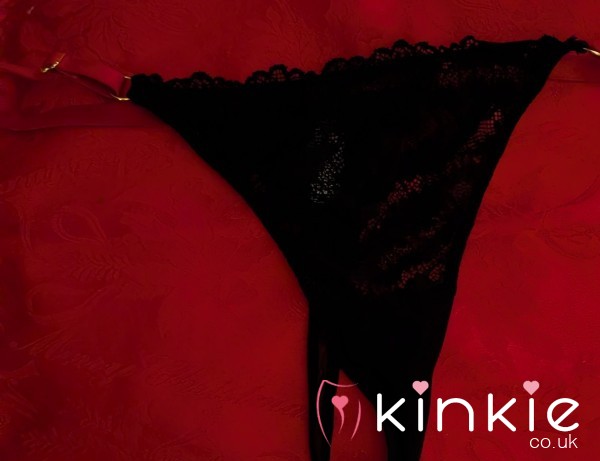 Love Honey Red& Black Lace Thong