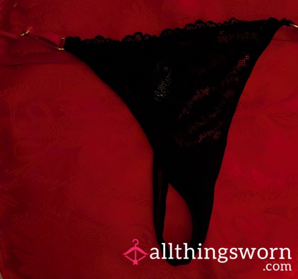 Love Honey Red& Black Lace Thong