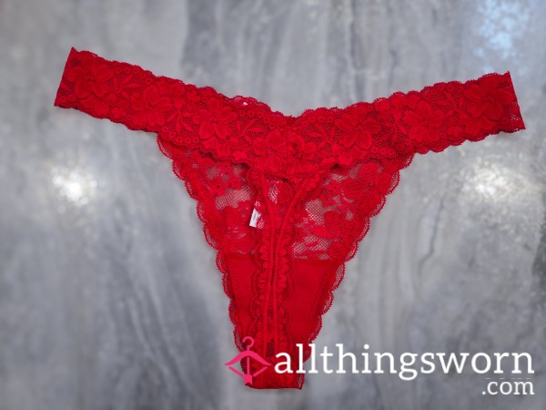 Lovely Red Lacey Thong ❤︎₊ ⊹