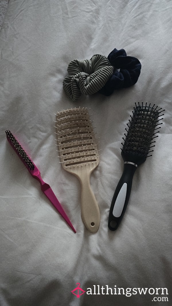 Lovingly Used Hairbrushes..with Ladieesherries Hair And Scent.