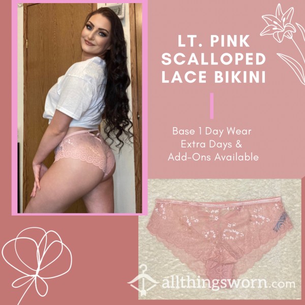 Lt. Pink Scalloped Lace Bikini