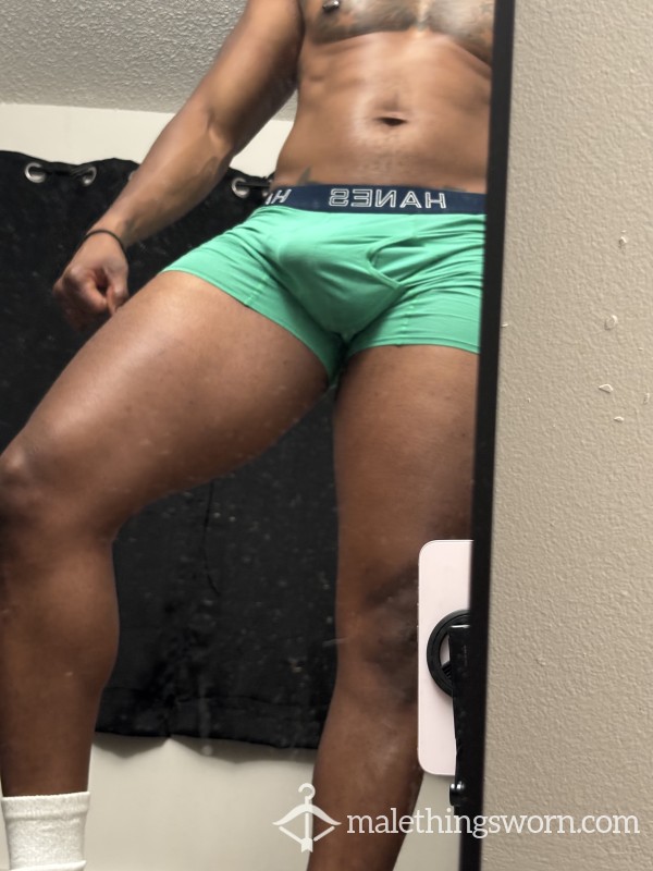 (M) Green Haines Boxer Brief