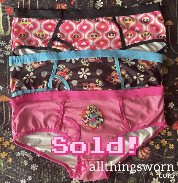 M Polyester Pink Hearts Or Blue Power Puff Girls Panties