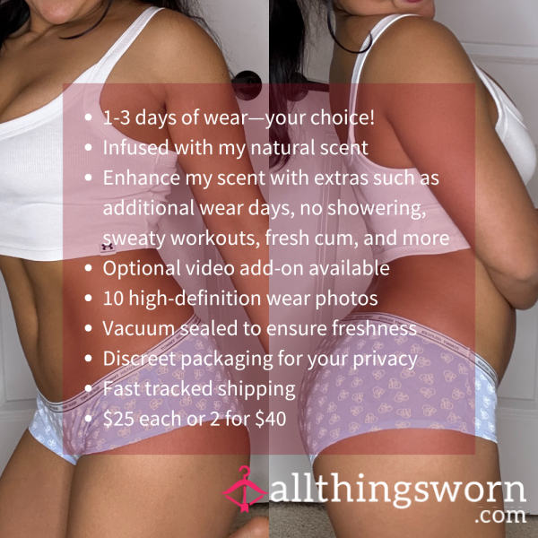 M TOMMY HILFIGER LIGHT BLUE WITH HEART PRINT AND WHITE LOGO WAISTBAND COTTON BIKINI PANTY (1897)