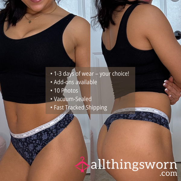 M TOMMY HILFIGER MIDNIGHT BLOOM THONG WITH ICONIC LOGO WAISTBAND (1666)