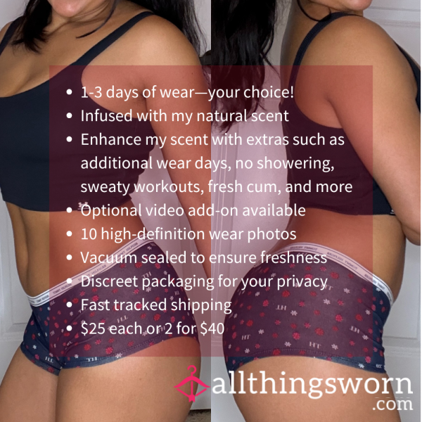 M TOMMY HILFIGER NAVY SNOWFLAKE WITH WHITE LOGO WAISTBAND COTTON BOYSHORT PANTY (1894)