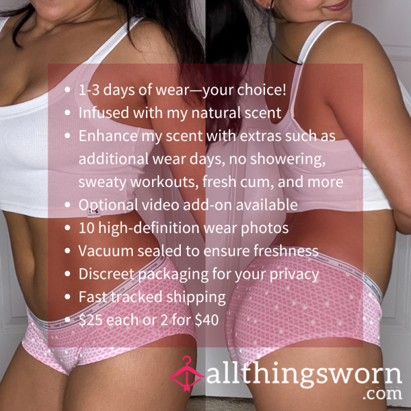 M TOMMY HILFIGER PINK WITH HEART PRINT AND WHITE LOGO WAISTBAND COTTON BIKINI PANTY (1901)