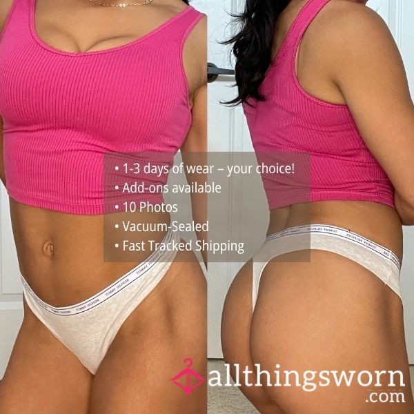 M TOMMY HILFIGIER HEATHER GREY COTTON THONG PANTY (1454)